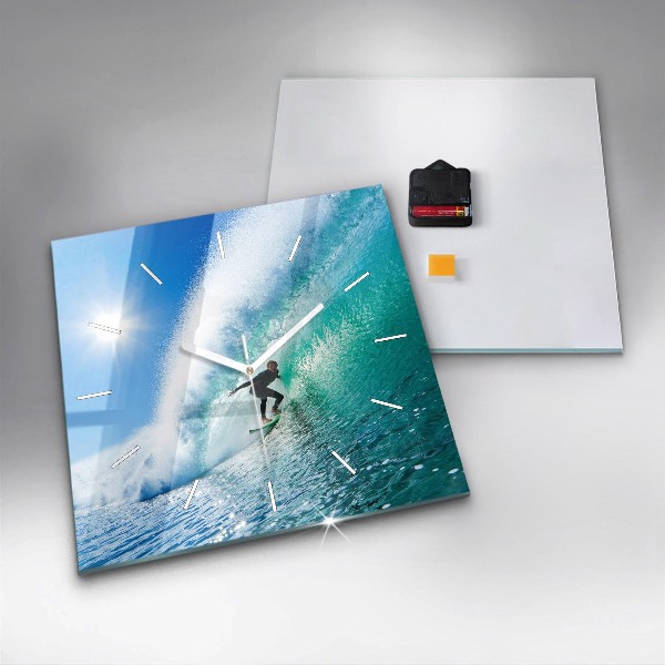 Szögletes fali üvegóra Szörfözés Hawaii-on
