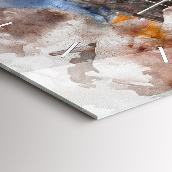 Szögletes fali üvegóra Gitár grafika