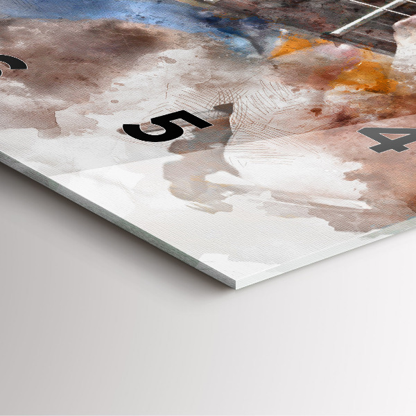 Szögletes fali üvegóra Gitár grafika