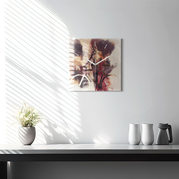 Szögletes fali üvegóra Nő és a kerékpár