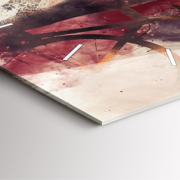 Szögletes fali üvegóra Nő és a kerékpár