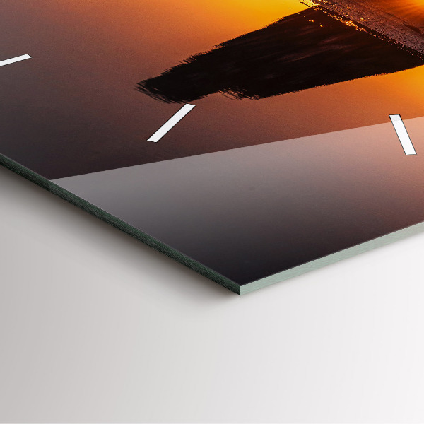 Szögletes fali üvegóra Futó és naplemente