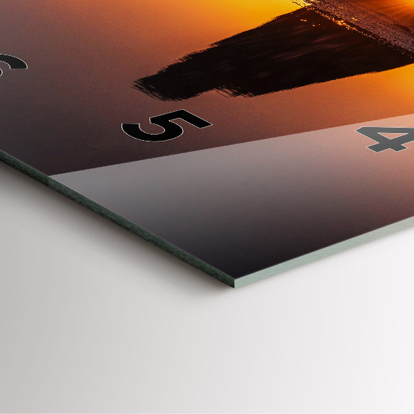 Szögletes fali üvegóra Futó és naplemente