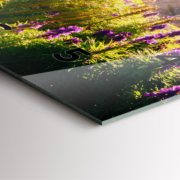 Szögletes fali üvegóra Levendula rét