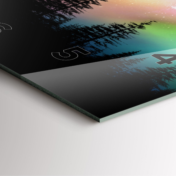 Szögletes fali üvegóra Északi fény