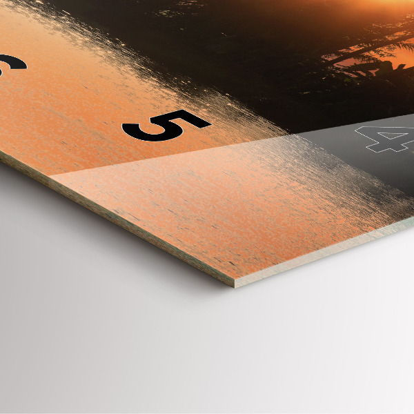 Szögletes fali üvegóra Naplemente és pálmafák