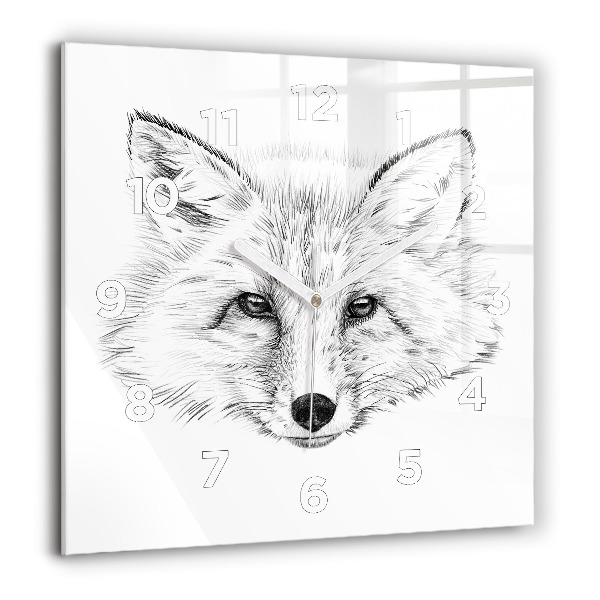 Szögletes fali üvegóra Grafikus rókafej