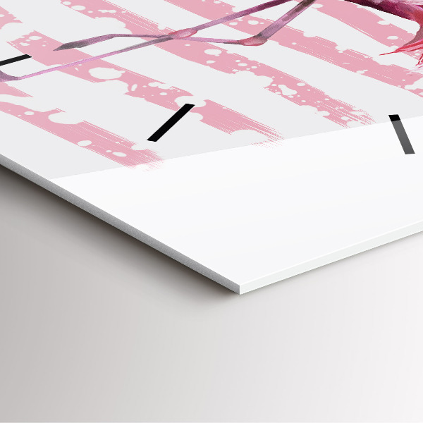 Szögletes fali üvegóra Flamingo grafika