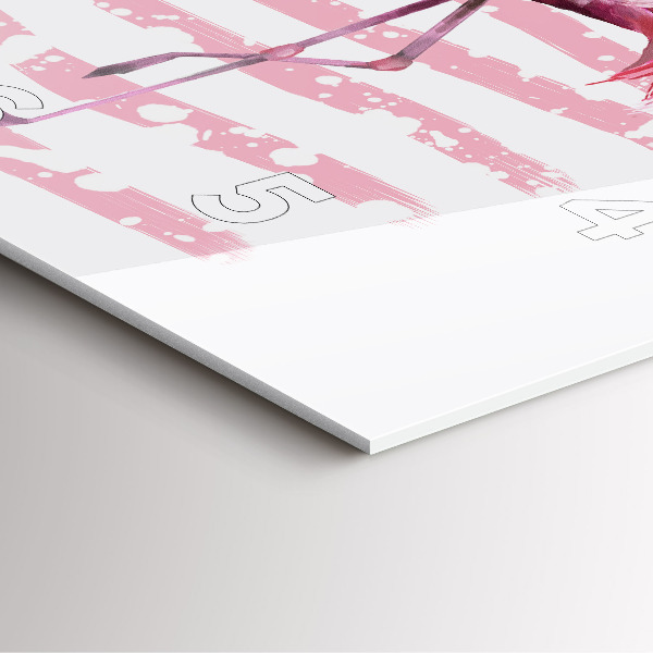 Szögletes fali üvegóra Flamingo grafika