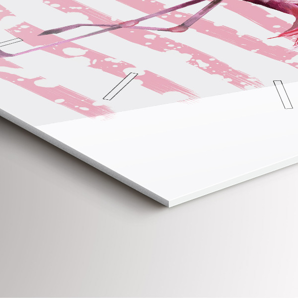 Szögletes fali üvegóra Flamingo grafika