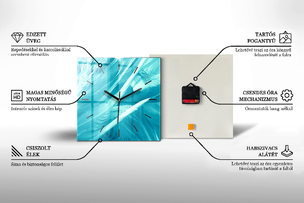 Szögletes fali üvegóra Gyönyörű nő egy lóval