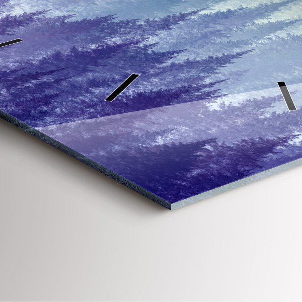 Szögletes fali üvegóra Erdő a ködben