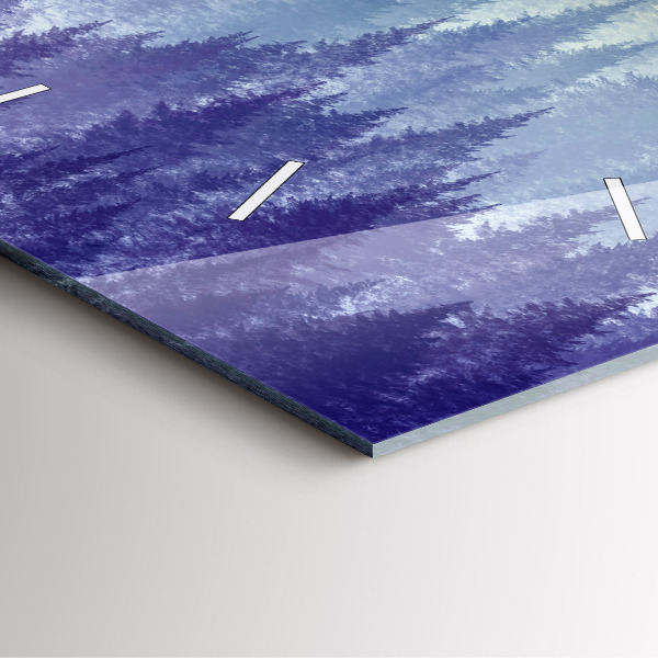 Szögletes fali üvegóra Erdő a ködben