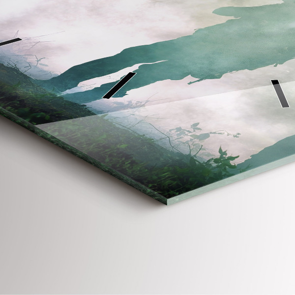 Szögletes fali üvegóra Hadsereg az erdőben katonák