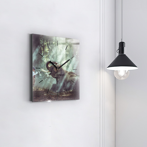 Szögletes fali üvegóra Egy fiú könyvet olvas