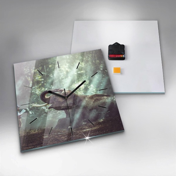 Szögletes fali üvegóra Egy fiú könyvet olvas