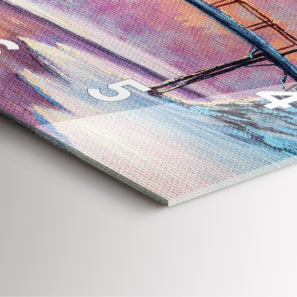 Szögletes fali üvegóra Karácsonyfa és a híd