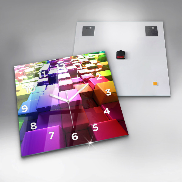 Szögletes fali üvegóra Színes kockák