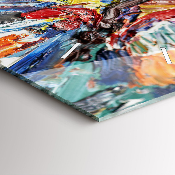 Szögletes fali üvegóra Olajművészet töredéke