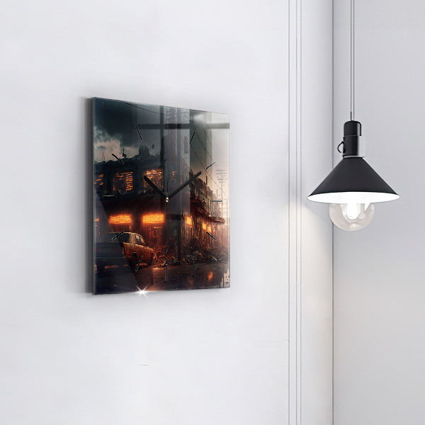 Szögletes fali üvegóra Apokaliptikus épület