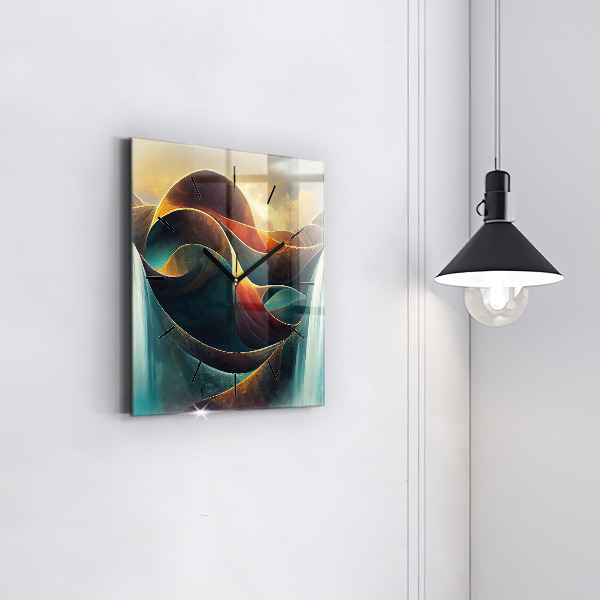 Szögletes fali üvegóra Folyó vízesés