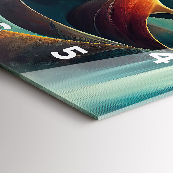 Szögletes fali üvegóra Folyó vízesés