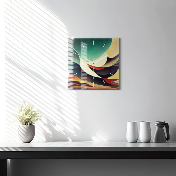 Szögletes fali üvegóra Absztrakt vonalak háttér