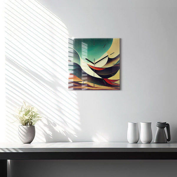 Szögletes fali üvegóra Absztrakt vonalak háttér