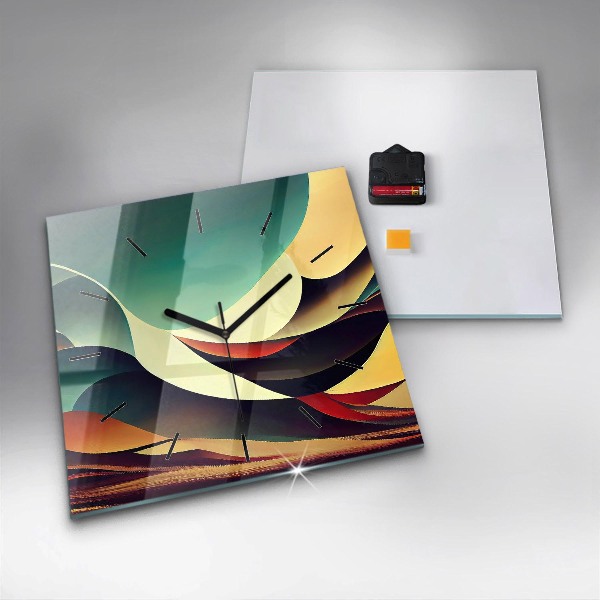 Szögletes fali üvegóra Absztrakt vonalak háttér