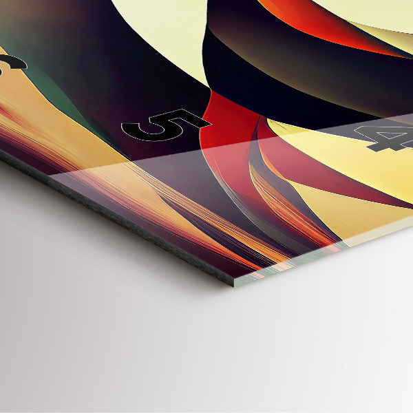 Szögletes fali üvegóra Absztrakt vonalak háttér