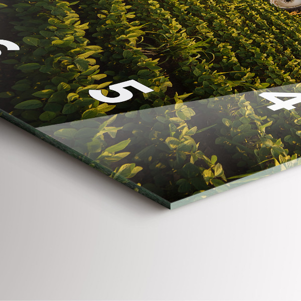 Szögletes fali üvegóra Traktor egy mezőgazdasági területen