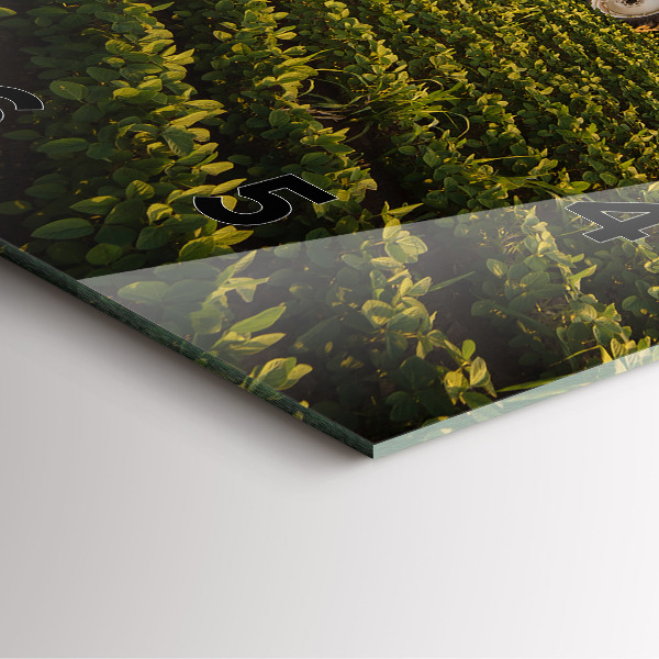 Szögletes fali üvegóra Traktor egy mezőgazdasági területen