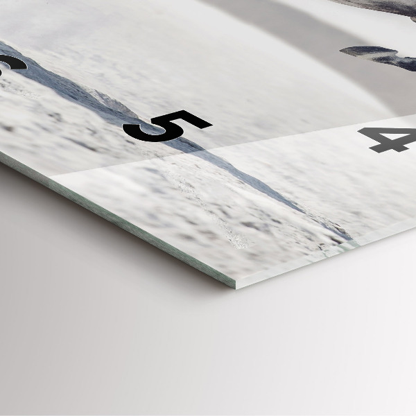 Szögletes fali üvegóra Vágtázó fehér ló