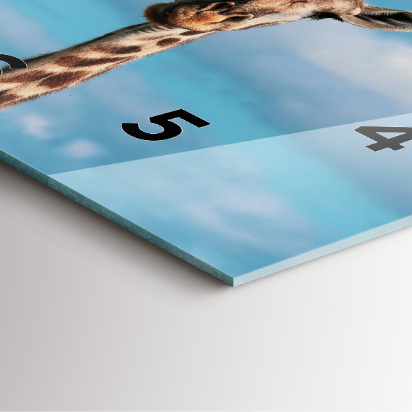 Szögletes fali üvegóra Zsiráf feje az ég felé