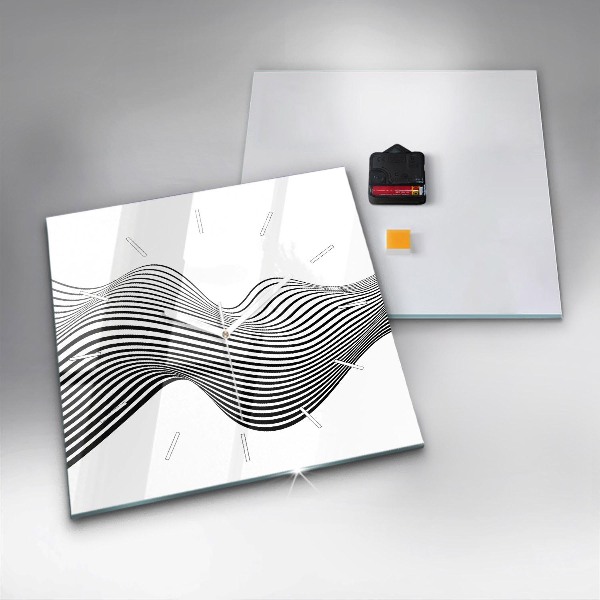 Szögletes fali üvegóra Fekete-fehér művészet