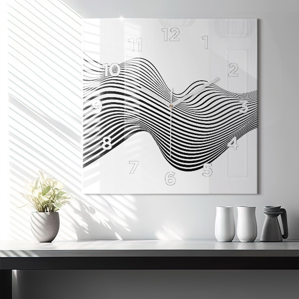 Szögletes fali üvegóra Fekete-fehér művészet