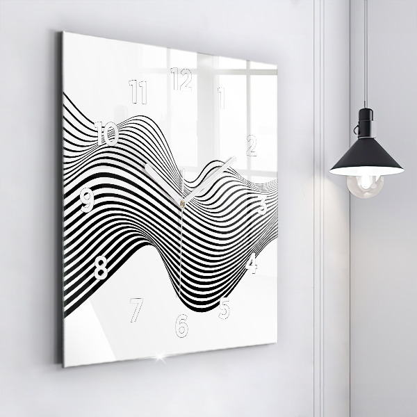 Szögletes fali üvegóra Fekete-fehér művészet