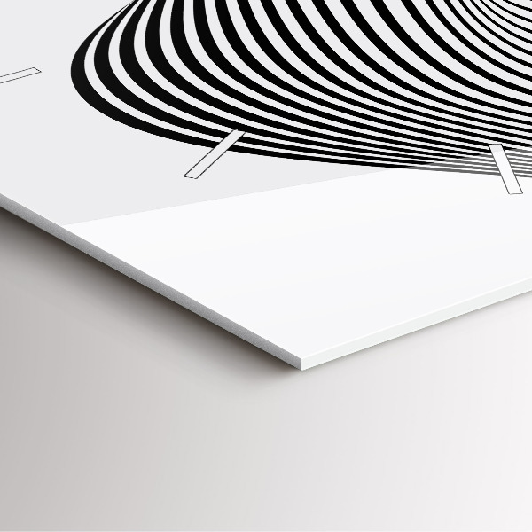 Szögletes fali üvegóra Fekete-fehér művészet