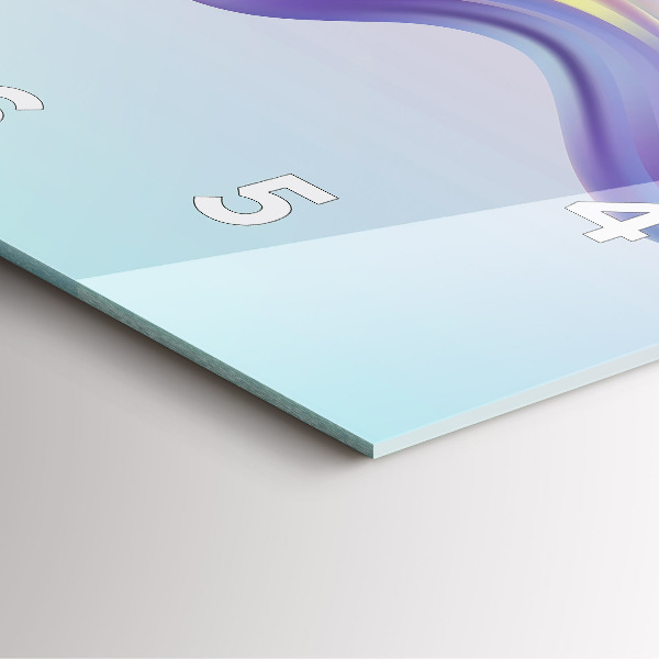 Szögletes fali üvegóra Pasztell hullám absztrakció