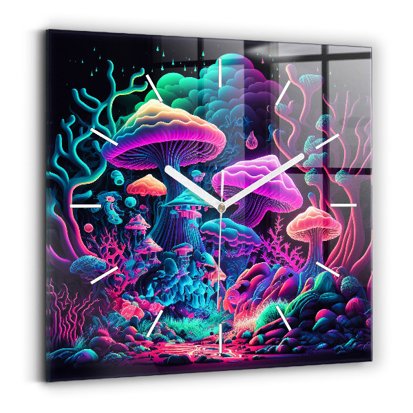 Szögletes fali üvegóra Neon gomba