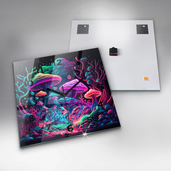 Szögletes fali üvegóra Neon gomba