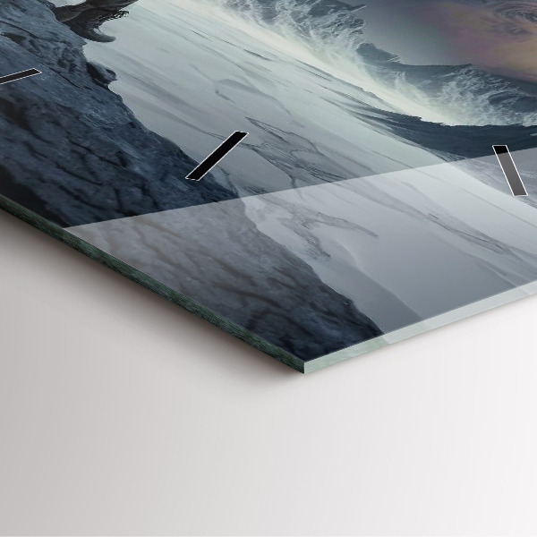 Szögletes fali üvegóra Ember a Hold előtt