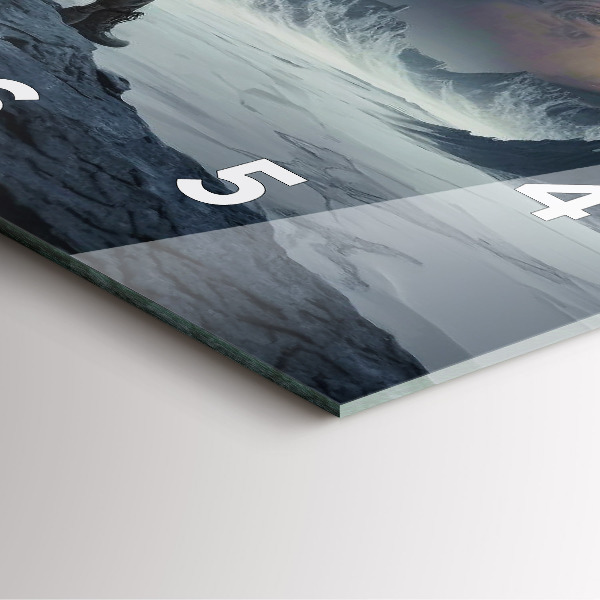 Szögletes fali üvegóra Ember a Hold előtt