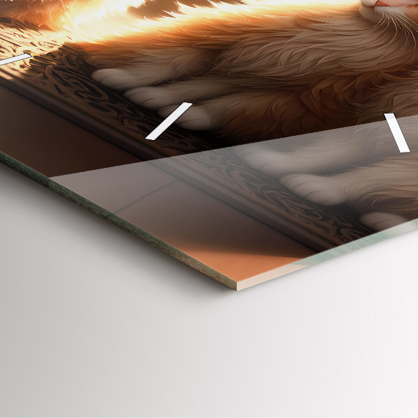 Szögletes fali üvegóra Négy cica a napon