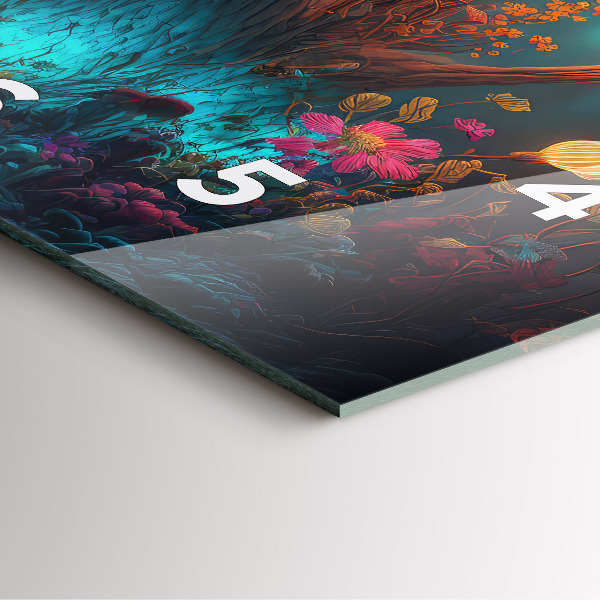 Szögletes fali üvegóra Erdő és varázsgomba