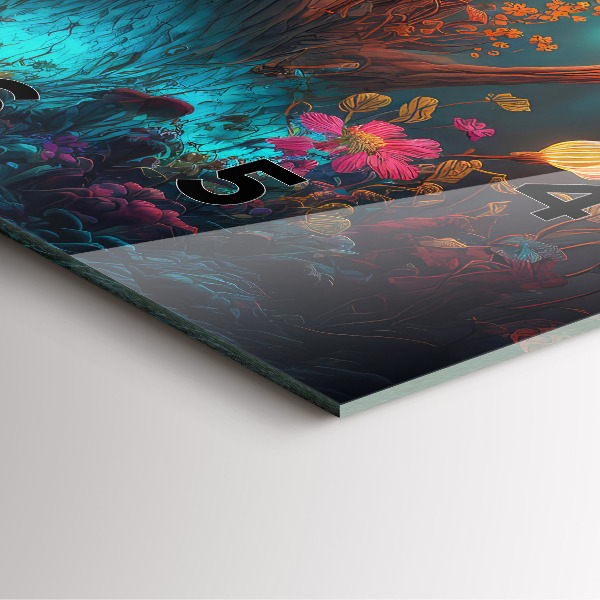 Szögletes fali üvegóra Erdő és varázsgomba