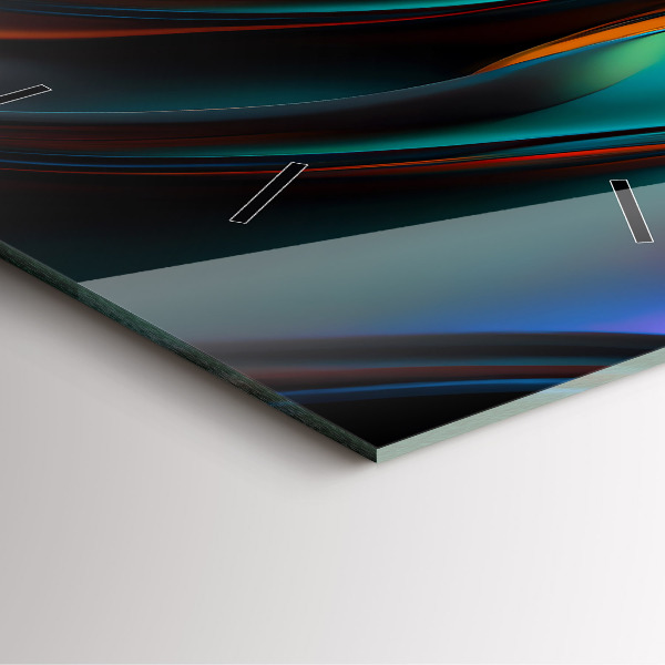 Szögletes fali üvegóra Futurisztikus hullám