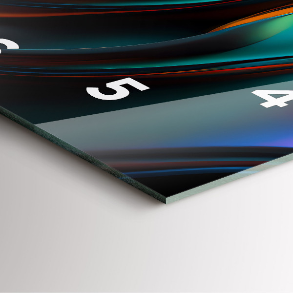 Szögletes fali üvegóra Futurisztikus hullám