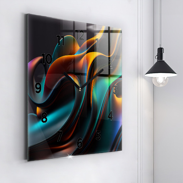 Szögletes fali üvegóra Futurisztikus hullám
