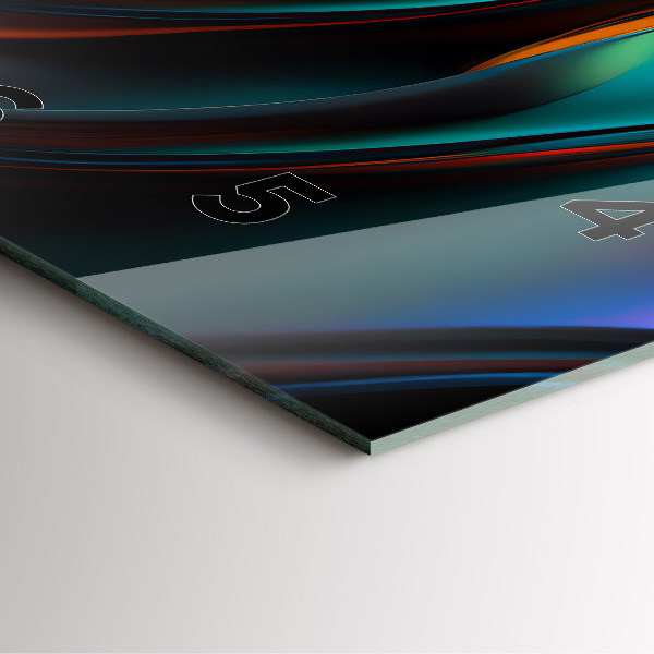 Szögletes fali üvegóra Futurisztikus hullám